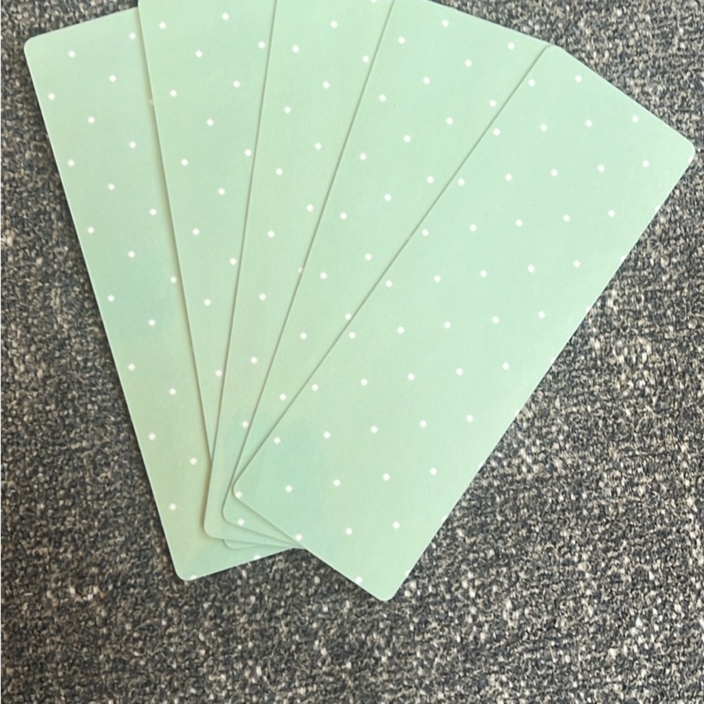 Mint Green Polka Dot Bookmarks